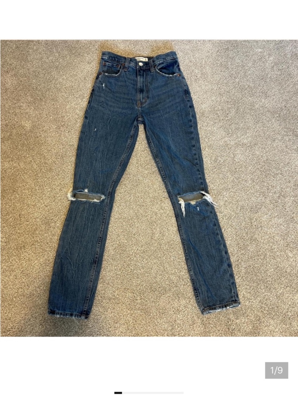 Abercrombie & Fitch Dark Blue Ripped Skinny Jeans